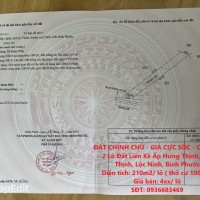 ĐẤT CHÍNH CHỦ - GIÁ CỰC SỐC - Cần Bán 2 Lô Đất Liền Kề Ấp Hưng Thịnh, Lộc Thịnh, Lộc Ninh, Bình Phước