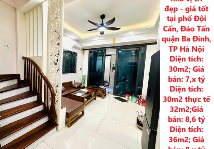 Cần bán nhanh 3 căn nhà vị trí đẹp - giá tốt tại phố Đội Cấn, Đào Tấn quận Ba Đình, TP Hà Nội