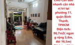 NHÀ ĐẸP- GIÁ TỐT CHÍNH CHỦ Cần bán nhanh căn nhà vị trí tại phường 11, quận Bình Thạnh, TPHCM