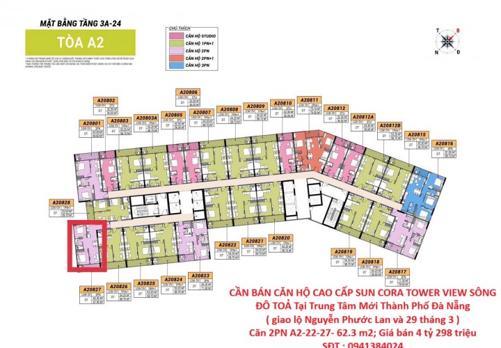 CẦN BÁN CĂN HỘ CAO CẤP SUN CORA TOWER VIEW SÔNG ĐÔ TOẢ Tại Trung Tâm Mới Thành Phố Đà Nẵng