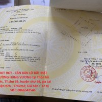 HOT HOT - CẦN BÁN LÔ ĐẤT MẶT ĐƯỜNG HÙNG VƯƠNG tại Thôn hồ nước, TT.chư Sê, huyện chư Sê, gia Lai