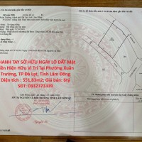 NHANH TAY SỞ HỮU NGAY LÔ ĐẤT Mặt Tiền Hiện Hữu Vị Trí Tại TP Đà Lạt, Tỉnh Lâm Đồng