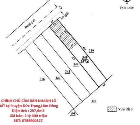HOT ĐẤT VỊ TRÍ ĐẸP- ĐẦU TƯ LÀ SINH LỜI- CHÍNH CHỦ CẦN BÁN NHANH LÔ ĐẤT tại huyện Đức Trọng, tỉnh Lâm Đồng