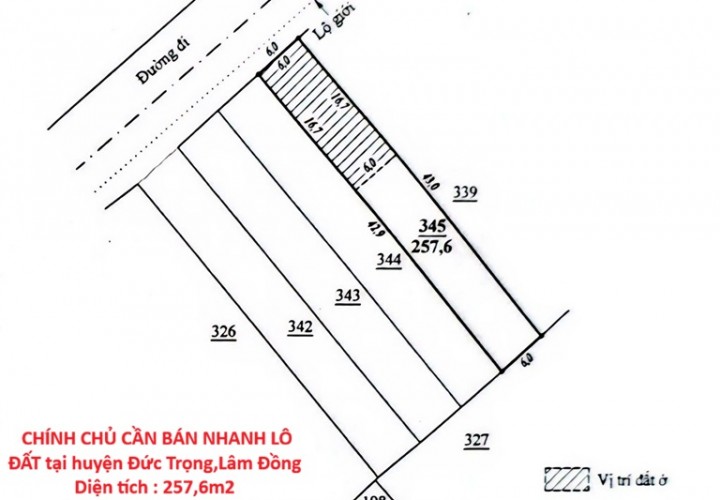 HOT ĐẤT VỊ TRÍ ĐẸP- ĐẦU TƯ LÀ SINH LỜI- CHÍNH CHỦ CẦN BÁN NHANH LÔ ĐẤT tại huyện Đức Trọng, tỉnh Lâm Đồng