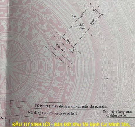 ĐẦU TƯ SINH LỜI - Bán Đất Khu Tái Định Cư Minh Tân, Dầu Tiếng, Bình Dương