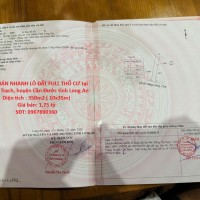 LÔ ĐẤT VỊ TRÍ ĐẸP- GIÁ TỐT CHÍNH CHỦ CẦN BÁN NHANH LÔ ĐẤT FULL THỔ CƯ tại huyện Cần Đước tỉnh Long An