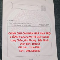 CHÍNH CHỦ CẦN BÁN GẤP NHÀ TRỌ 2 TẦNG 9 phòng VỊ TRÍ ĐẸP TẠI Xã Long Châu ,Yên Phong , Bắc Ninh