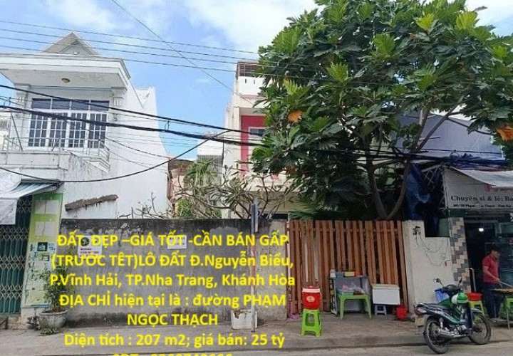 ĐẤT  ĐẸP –GIÁ TỐT -CẦN BÁN GẤP (TRƯỚC TÊT)LÔ ĐẤT Đ.Nguyễn Biểu, P.Vĩnh Hải, TP.Nha Trang, Khánh Hòa