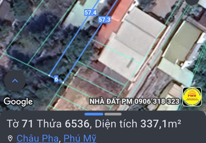 ĐẤT ĐẸP- GIÁ TỐT-  ĐƯỜNG RỘNG THÔNG thị xã Bà Rịa - CẦN BÁN NHANH LÔ ĐẤT tại Xã Châu Pha, Phú Mỹ.