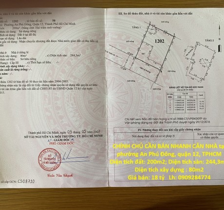 NHÀ VỊ TRÍ ĐẸP- GIÁ TỐT CHÍNH CHỦ CẦN BÁN NHANH CĂN NHÀ tại quận 12, TPHCM