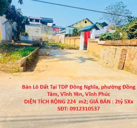 SIÊU ĐẸP MỚI - GIÁ ƯU ĐÃI- Bán Lô Đất Tại TDP Đông Nghĩa, phường Đồng Tâm, Vĩnh Yên, Vĩnh Phúc