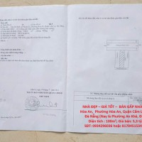 NHÀ ĐẸP – GIÁ TỐT – BÁN GẤP NHÀ Tại Phường Hòa An, Cẩm Lệ, Đà Nẵng
