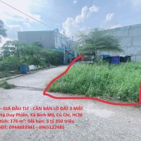 ĐẤT ĐẸP – GIÁ ĐẦU TƯ - CẦN BÁN LÔ ĐẤT 2 MẶT TIỀN TẠI Hà Duy Phiên, Xã Bình Mỹ, Củ Chi, HCM