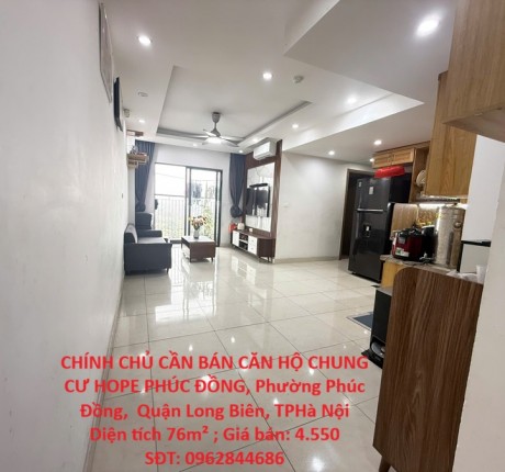 CHÍNH CHỦ CẦN BÁN CĂN HỘ CHUNG CƯ HOPE PHÚC ĐỒNG, Phường Phúc Đồng, Quận Long Biên, TPHà Nội