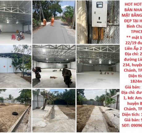 HOT HOT CẦN BÁN NHANH 2 MẶT BẰNG VỊ TRÍ ĐẸP TẠI Huyện Bình Chánh, TPHCM