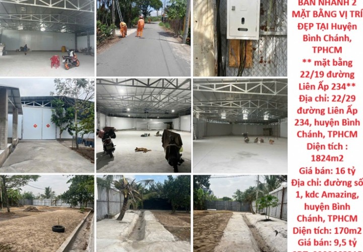 HOT HOT CẦN BÁN NHANH 2 MẶT BẰNG VỊ TRÍ ĐẸP TẠI Huyện Bình Chánh, TPHCM