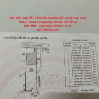 ĐẤT ĐẸP- GIÁ TỐT- CẦN BÁN NHANH ĐẤT tại Phường Langbiang, Đà Lạt ,Lâm Đồng