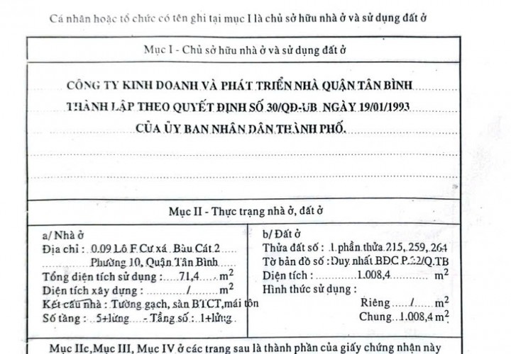 CĂN SHOPHOUSE ĐẸP – GIÁ TỐT  – CHÍNH CHỦ CẦN BÁN chung cư Bàu Cát 2 Tại Dự án Bàu Cát II