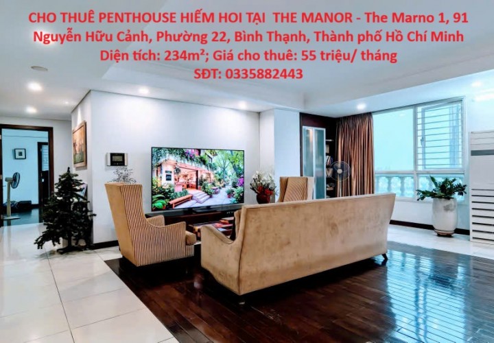 CHÍNH CHỦ CẦN CHO THUÊ GẤP PENTHHOUSE tại Phường 22, Bình Thạnh, HCM