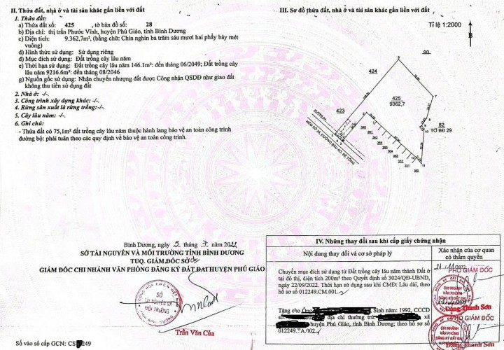 HOT ĐẤT ĐẸP- ĐẦU TƯ LÀ SINH LỜI CẦN BÁN NHANH LÔ ĐẤT TIỀM NĂNG TẠI huyện Phú Giáo, tỉnh Bình Dương