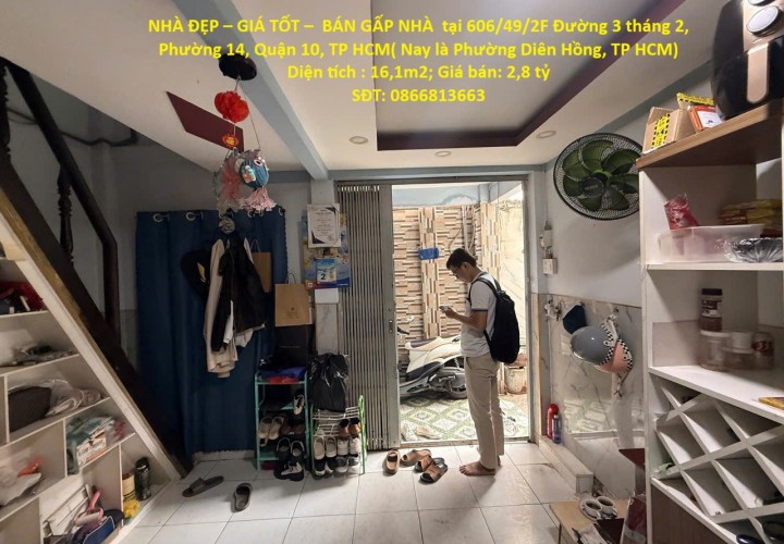 NHÀ ĐẸP – GIÁ TỐT –  BÁN GẤP NHÀ  tại Phường 14, Quận 10, TP HCM