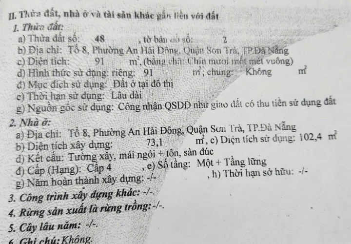 NHÀ CHÍNH CHỦ - 2 MẶT TIỀN Vị Trí Đường Nguyễn Công Trứ, An Hải Đông, Sơn Trà - Đà Nẵng.