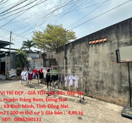 ĐẤT CHÍNH CHỦ - VỊ TRÍ ĐẸP - GIÁ TỐT Cần Bán Gấp Tại Xã Bắc Sơn, Huyện Trảng Bom, Đồng Nai.