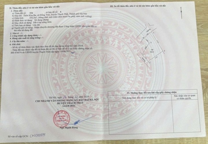 HOT ĐẤT VỊ TRÍ ĐẸP   - GIÁ TỐT chính chủ cần bán nhanh 2 lô đất liền kề tại huyện Thạch Thất, Tp Hà Nội