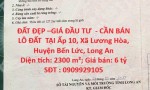 ĐẤT ĐẸP –GIÁ ĐẦU TƯ  - CẦN BÁN LÔ ĐẤT  TẠI Ấp 10, Xã Lương Hòa, Huyện Bến Lức, Long An