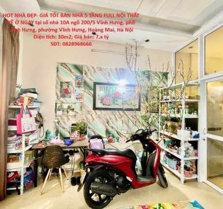 HOT NHÀ ĐẸP- GIÁ TỐT BÁN NHÀ 5 TẦNG FULL NỘI THẤT VỀ Ở NGAY tại quận Hoàng Mai ,TP Hà Nội