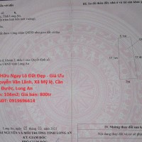 Nhanh Tay Sở Hữu Ngay Lô Đất Đẹp - Giá Ưu Đãi Đường Nguyễn Văn Lãnh, Xã Mỹ lệ, Cần Đước, Long An
