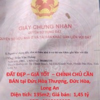 ĐẤT ĐẸP – GIÁ TỐT  – CHÍNH CHỦ CẦN BÁN tại Đức Hòa Thượng, Đức Hòa, Long An