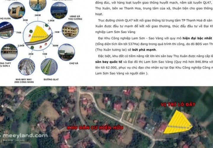 ĐẤT ĐẸP – GIÁ ĐẦU TƯ  - CHÍNH CHỦ CẦN BÁN  LÔ ĐẤT  TẠI Thọ Cường, Triệu Sơn, Thanh Hóa