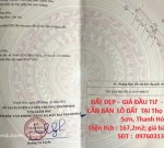 ĐẤT ĐẸP – GIÁ ĐẦU TƯ  - CHÍNH CHỦ CẦN BÁN  LÔ ĐẤT  TẠI Thọ Cường, Triệu Sơn, Thanh Hóa