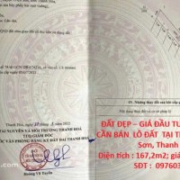 ĐẤT ĐẸP – GIÁ ĐẦU TƯ  - CHÍNH CHỦ CẦN BÁN  LÔ ĐẤT  TẠI Thọ Cường, Triệu Sơn, Thanh Hóa