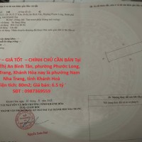 ĐẤT ĐẸP – GIÁ TỐT  – CHÍNH CHỦ CẦN BÁN Tại Khu Đô Thị An Bình Tân, phường Phước Long, Tp Nha Trang