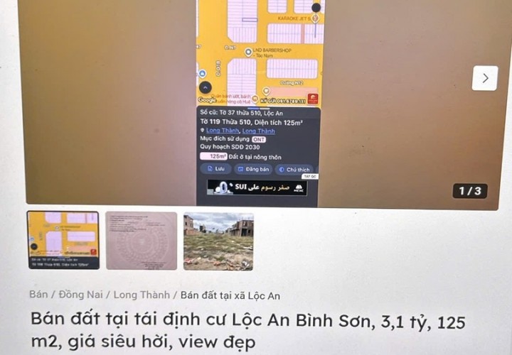 ĐẤT VỊ TRÍ ĐẸP – CHÍNH CHỦ CẦN BÁN Đất Tái Định Cư Lộc An Bình Sơn, Xã Lộc An, Long Thành, Đồng Nai.