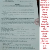 ĐẤT ĐẸP – GIÁ TỐT  – CHÍNH CHỦ CẦN BÁN GẤP tại Phường Hưng Thạnh, Quận Cái Răng, Cần Thơ