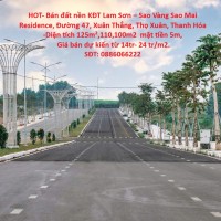 HOT- Bán đất nền KĐT Lam Sơn – Sao Vàng Sao Mai Residence, Đường 47, Xuân Thắng, Thọ Xuân, Thanh Hóa