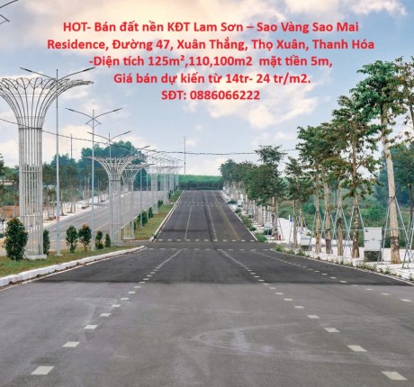 HOT- Bán đất nền KĐT Lam Sơn – Sao Vàng Sao Mai Residence, Đường 47, Xuân Thắng, Thọ Xuân, Thanh Hóa