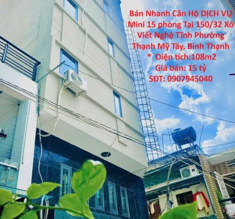 Bán Nhanh Căn Hộ DỊCH VỤ Mini 15 phòng Tại 150/32 Xô Viết Nghệ Tĩnh Phường Thạnh Mỹ Tây, Bình Thạnh