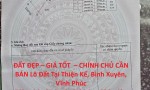 ĐẤT ĐẸP – GIÁ TỐT  – CHÍNH CHỦ CẦN BÁN Lô Đất Tại Thiện Kế, Bình Xuyên, Vĩnh Phúc