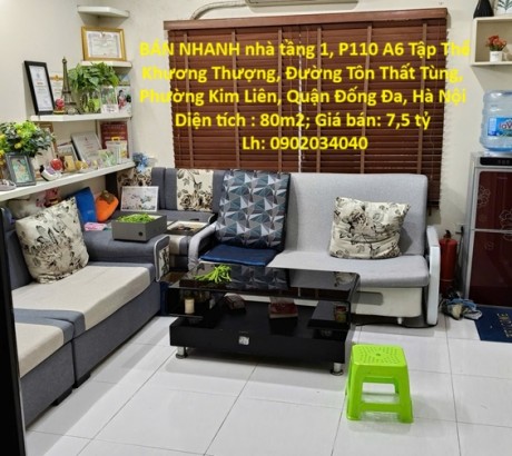 NHÀ CHÍNH CHỦ- GIÁ TỐT CHÍNH CHỦ CẦN BÁN NHANH nhà tầng 1 tập thể Khương Thượng, quận Đống Đa, HN