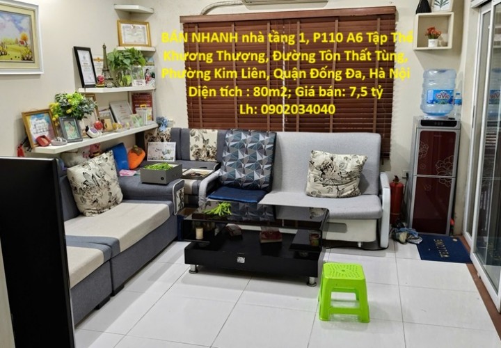 NHÀ CHÍNH CHỦ- GIÁ TỐT CHÍNH CHỦ CẦN BÁN NHANH nhà tầng 1 tập thể Khương Thượng, quận Đống Đa, HN