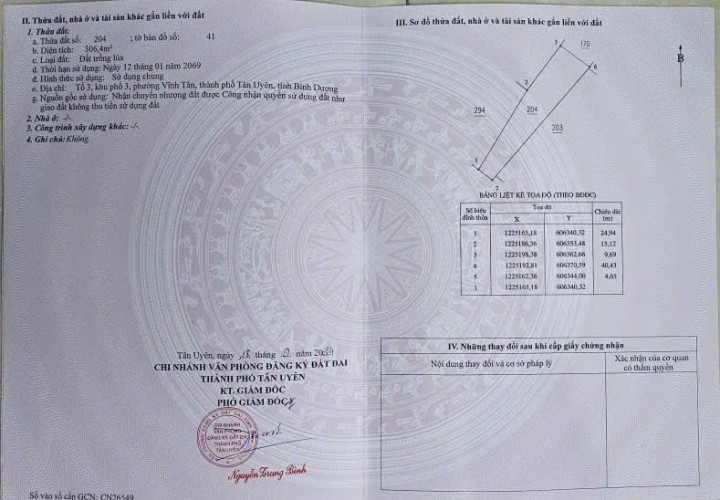 ĐẤT ĐẸP – GIÁ TỐT  – CHÍNH CHỦ CẦN BÁN GẤP tại Xã Vĩnh Tân, Thị xã Tân Uyên, Bình Dương