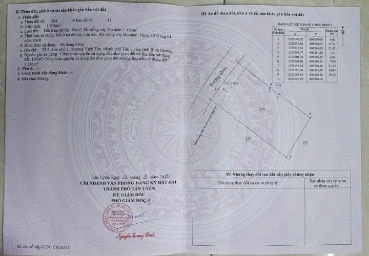 ĐẤT ĐẸP – GIÁ TỐT  – CHÍNH CHỦ CẦN BÁN GẤP tại Xã Vĩnh Tân, Thị xã Tân Uyên, Bình Dương
