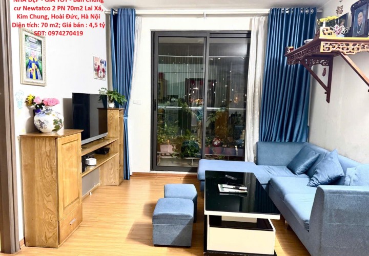 NHÀ ĐẸP - GIÁ TỐT - Bán Chung cư Newtatco 2 PN 70m2 Lai Xá, Kim Chung, Hoài Đức, Hà Nội