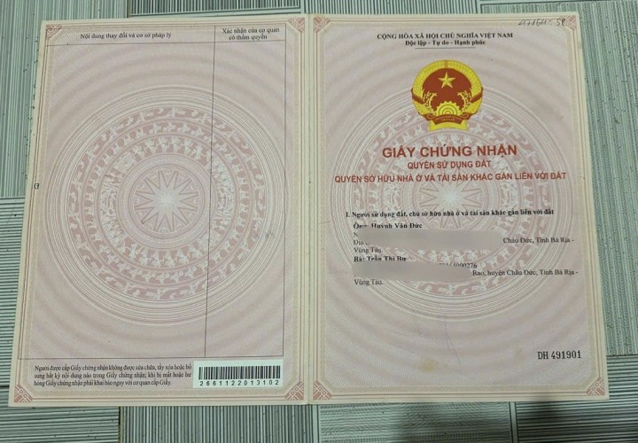 ĐẤT ĐẸP - ĐẦU TƯ SINH LỜI - Bán GẤP Lô Đất Tiềm Năng Tại Suối Rao, Châu Đức, Bà Rịa Vũng Tàu