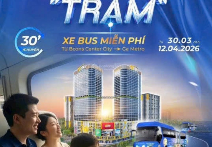 CHỈ 150TR SỞ HỮU CĂN HỘ 2PN Bcons Center City, Đường Thống Nhất, P.Đông Hòa, TP.Dĩ An, Bình Dương