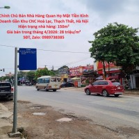 Chính Chủ Bán Nhà Hàng Quan Họ Mặt Tiền Kinh Doanh Gần Khu CNC Hoà Lạc, Thạch Thất, Hà Nội